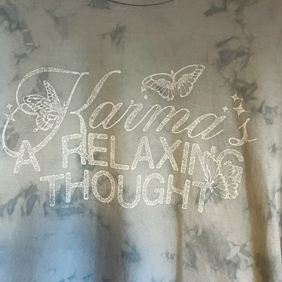 Taylor Swift Midnights Karma Tee Shirt Women’s Small Blue Tie Dye Eras Tour - Picture 4 of 4